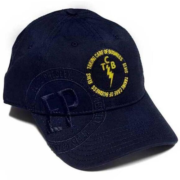 ELVIS PRESLEY EP TCB Black Lightening Bolt Graceland Scatter CAP Hat Souvenir - Picture 1 of 7